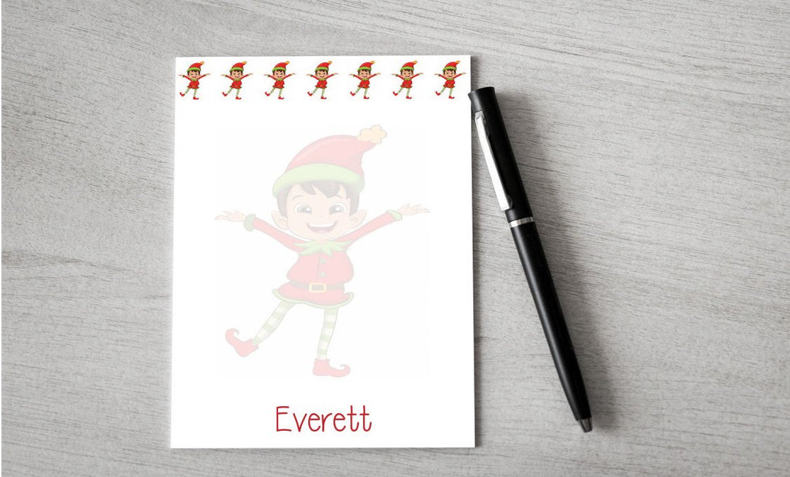 Personalized Elf Boy Design Note Pad — Potter's Printing