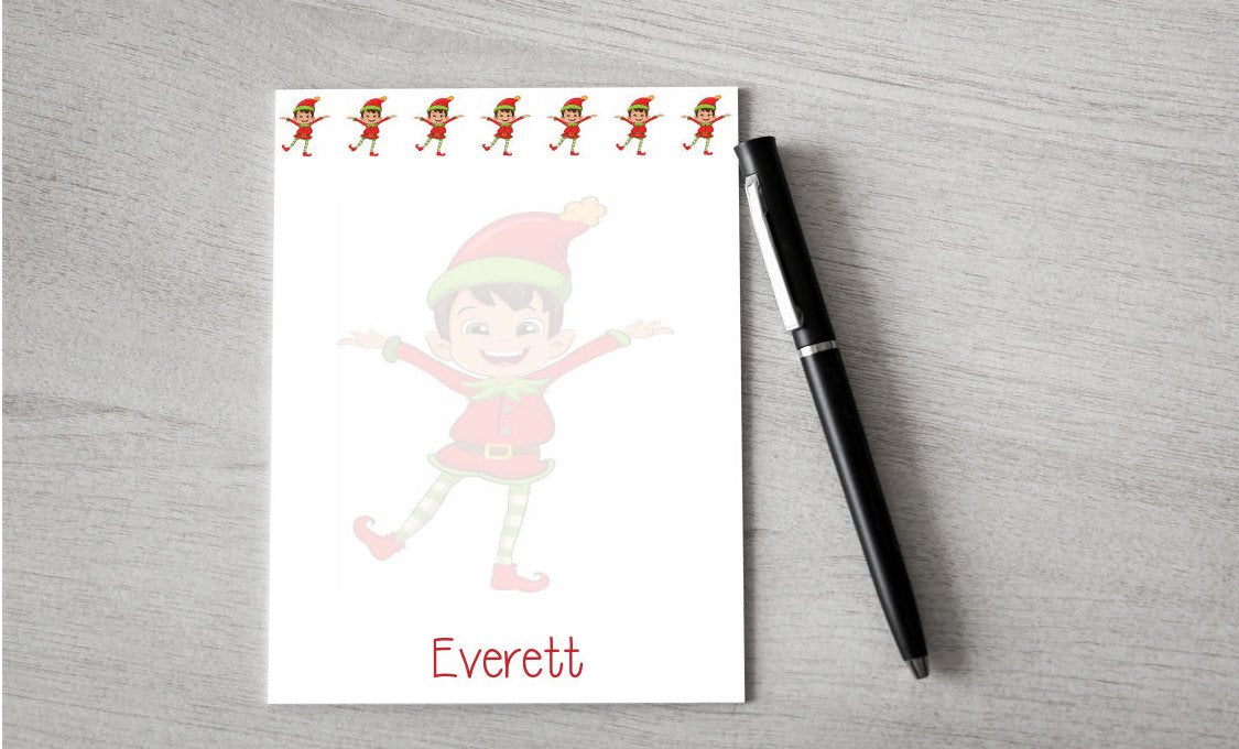 Personalized Elf Boy Design Note Pad