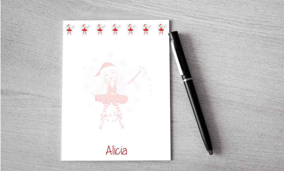 Personalized Christmas Fairy Design Note Pad — Potter's Printing