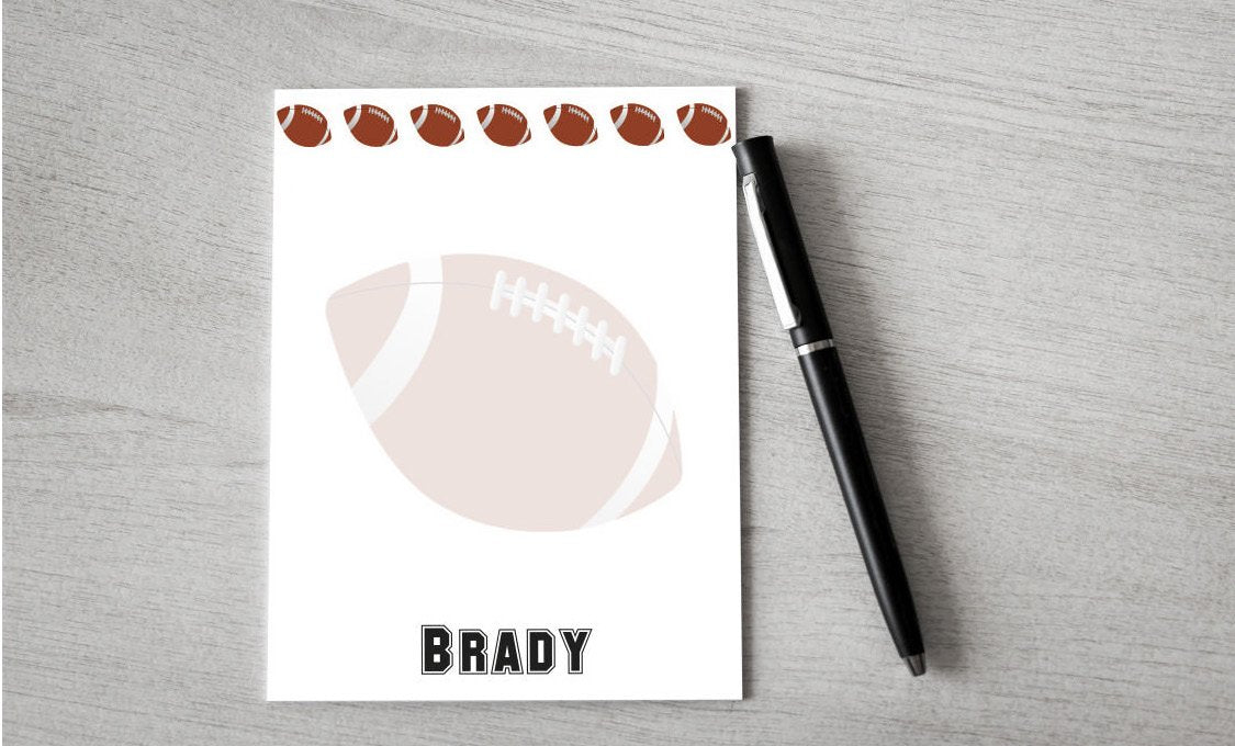 Personalized Football Design Note Pad — Potter's Printing
