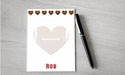 Personalized Valentine Football Design Note Pad