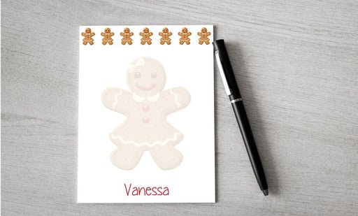 Personalized Gingerbread Girl Design Note Pad