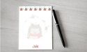 Personalized Christmas Hedgehog Design Note Pad