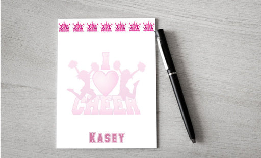 Personalized I Love Cheer Design Note Pad