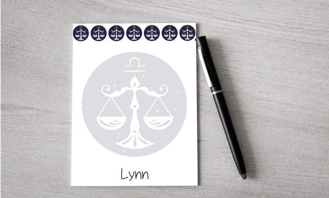Personalized Libra Design Note Pad — Potter's Printing