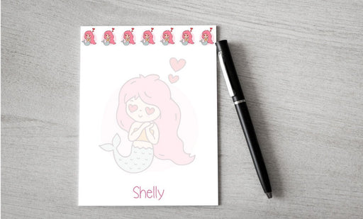 Personalized Valentine Mermaid Design Note Pad