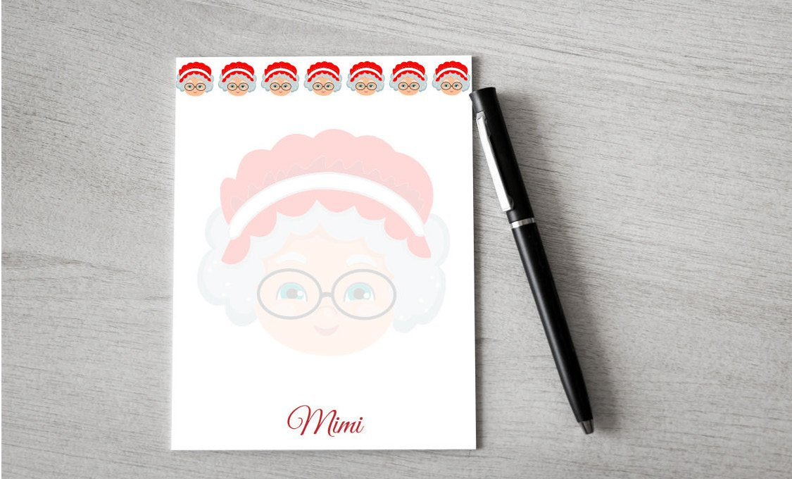 Personalized Mrs Claus Design Note Pad
