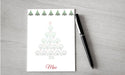 Personalized Paw Christmas Tree Design Note Pad