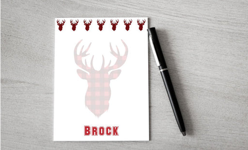 Personalized Plaid Deer Design Note Pad