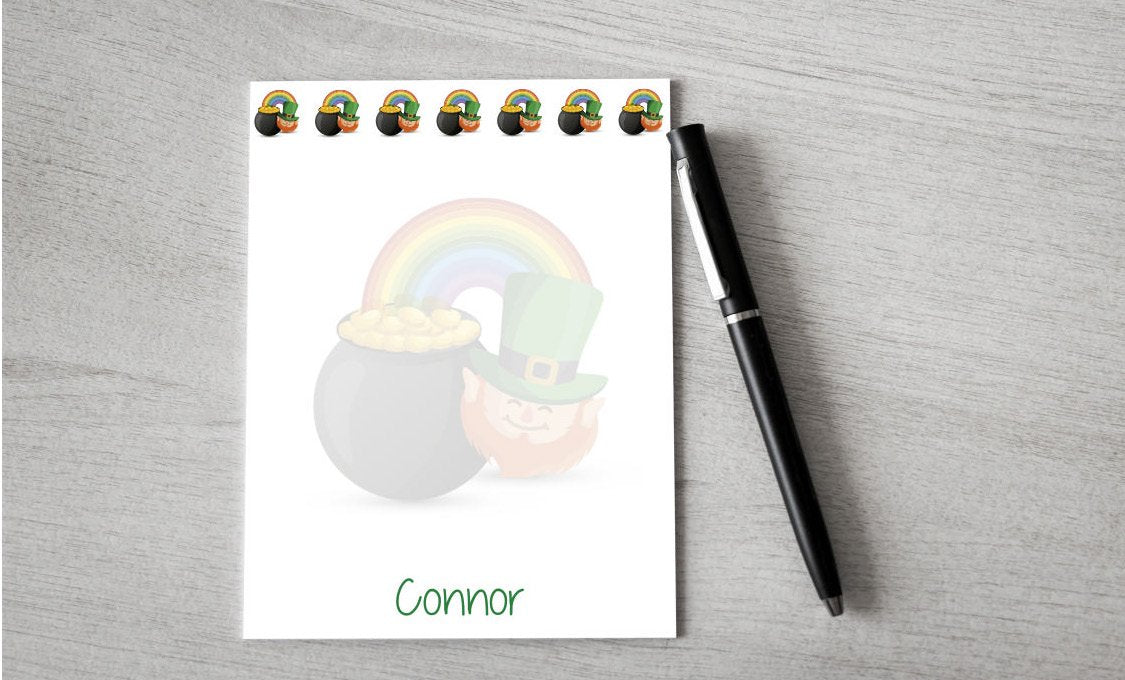 Personalized St Patricks Day Pot of Gold Design Note Pad