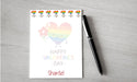 Personalized Valentine Rainblow Design Note Pad