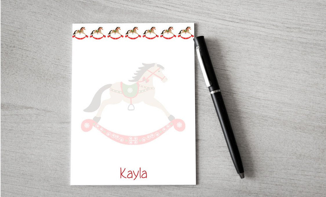 Personalized Rocking Horse Design Note Pad