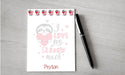 Personalized Valentine Sloth Design Note Pad