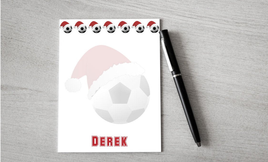 Personalized Christmas Soccer Design Note Pad