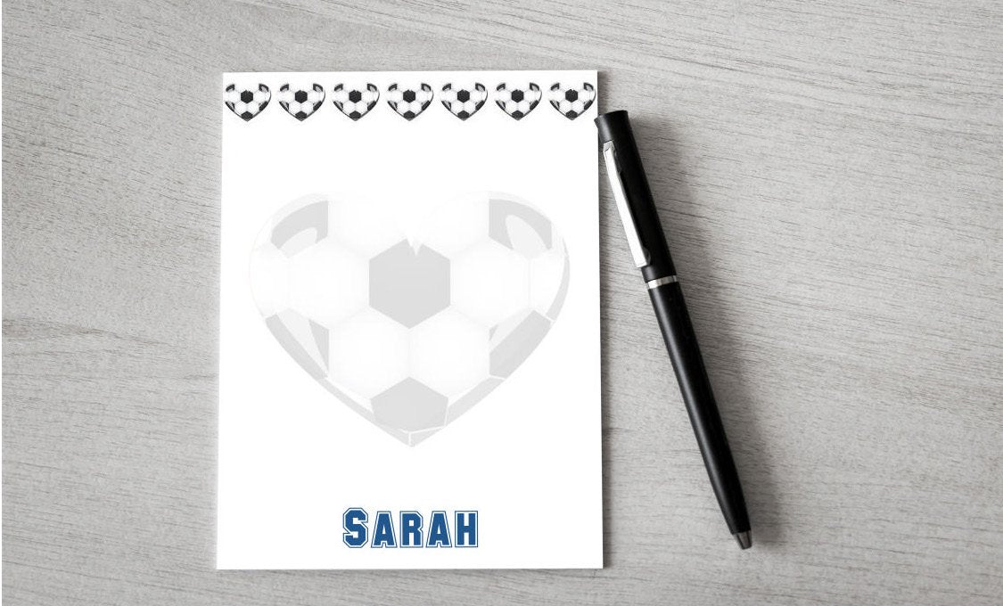 Personalized Valentine Soccer Design Note Pad