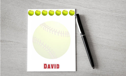 Personalized Softball Design Note Pad
