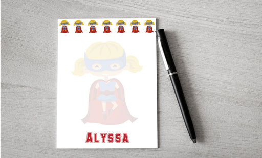 Personalized Super Hero Girl Design Note Pad