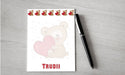 Personalized Valentine Teddy Bear Design Note Pad