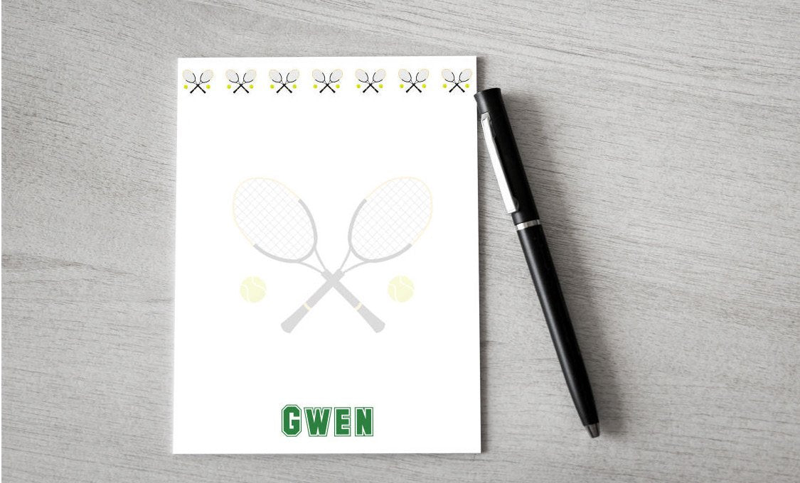 Personalized Tennis Design Note Pad