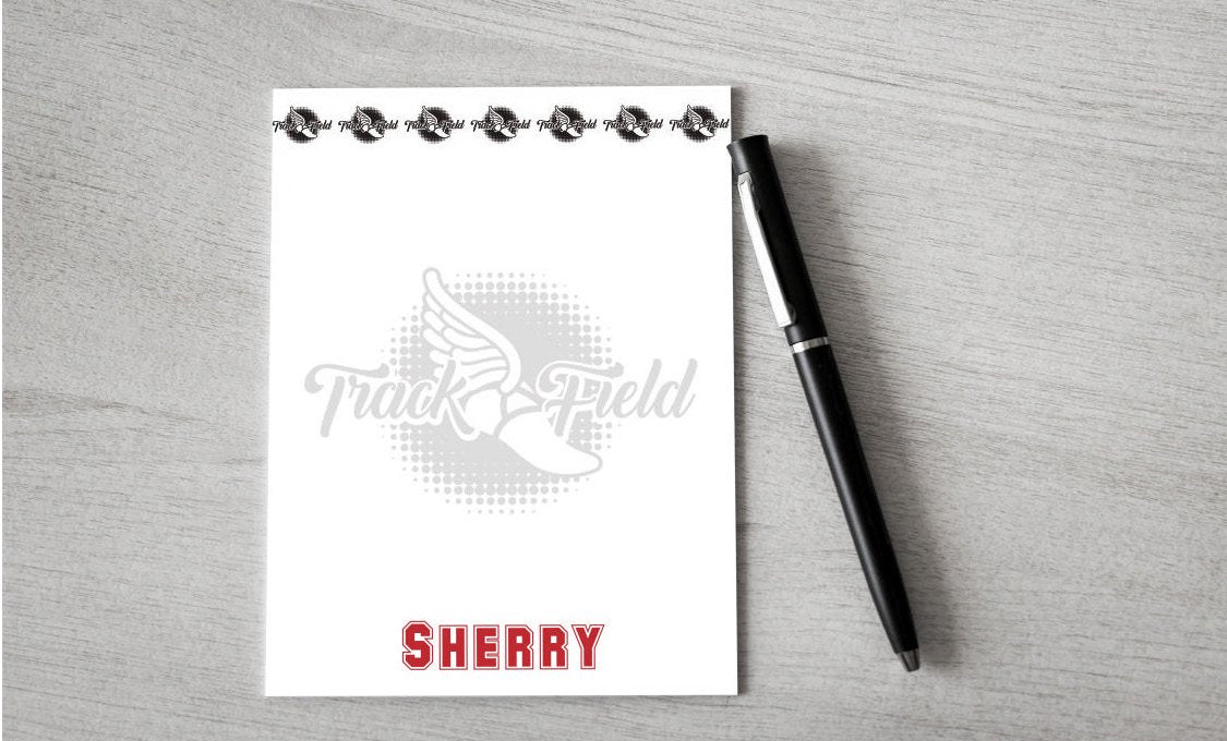 Personalized Track and Field Design Note Pad