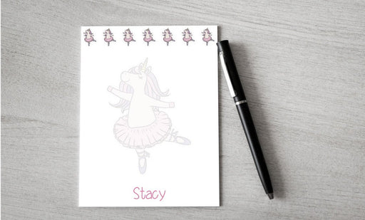 Personalized Unicorn Ballet Design Note Pad
