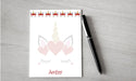 Personalized Valentine Unicorn Design Note Pad