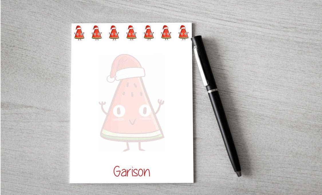 Personalized Watermelon Christmas Design Note Pad