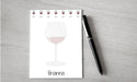 Personalized Wine Glass Design Note Pad