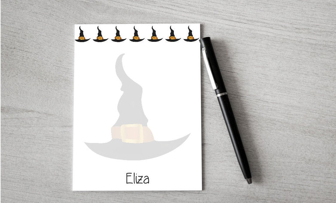 Personalized Witch Hat Design Note Pad