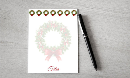 Personalized Wreath Design Note Pad