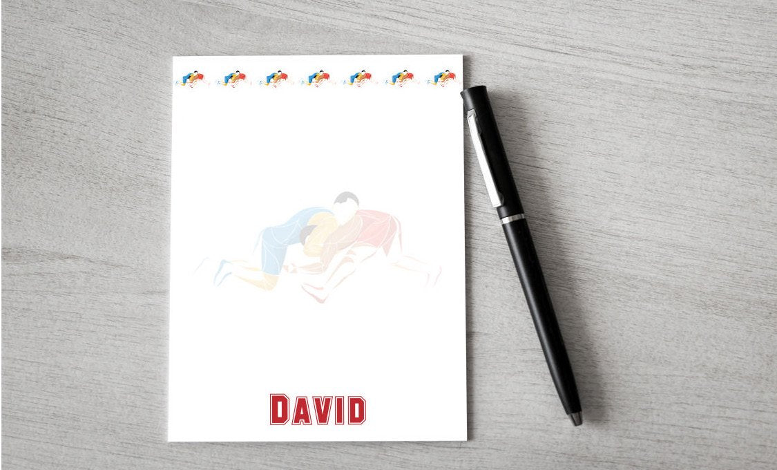 Personalized Wrestling Design Note Pad — Potter's Printing