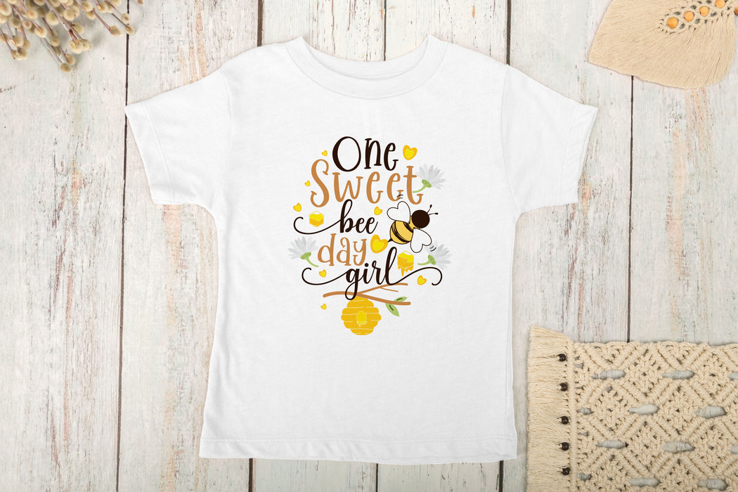 One Sweet Bee Day Girl Kids Shirt