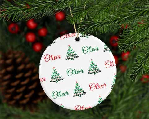 Personalized Paw Christmas Tree Ornament