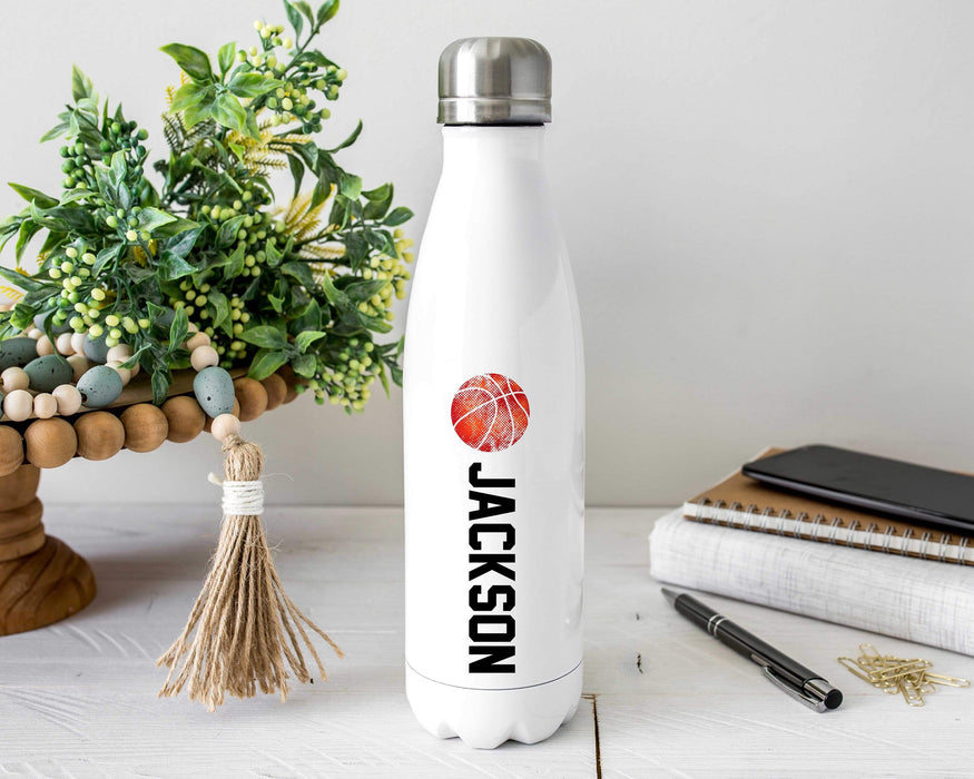 Personalized Basketball Design Stainless Steel Water Bottle