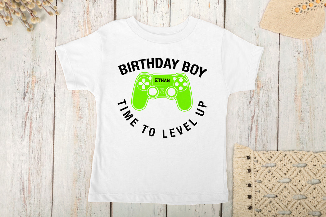Personalized Birthday Boy Gamer Kids Shirt