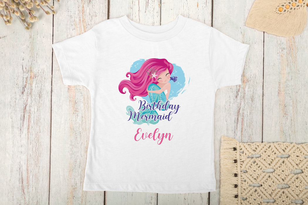 Personalized Birthday Mermaid Kids Shirt