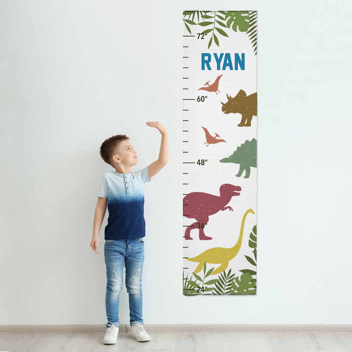 Personalized Dinosaur Design Boys Growth Chart