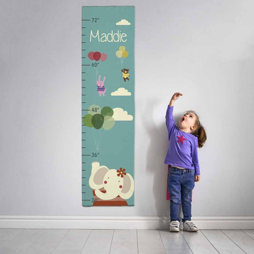 Personalized Elephant Design Girls Growth Chart