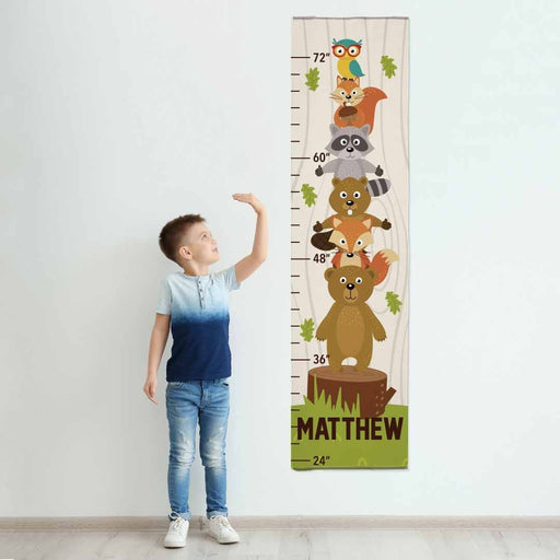 Personalized Forest Animals Design Boys Growth Chart
