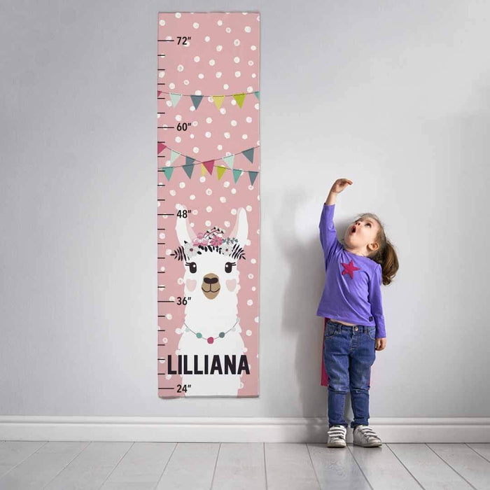 Personalized Llama Design Girls Growth Chart