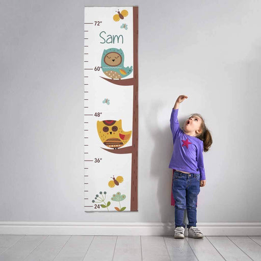 Personalized Owl Design Girls Growth Chart