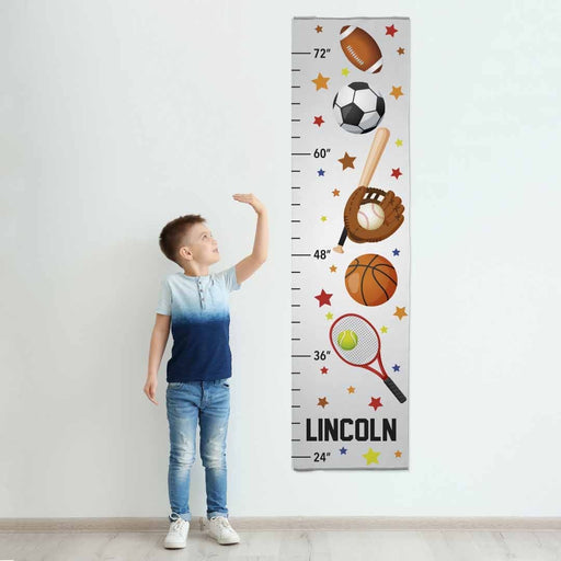 Personalized Sports Design Boys Growth Chart
