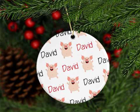 Personalized Pig Ornament