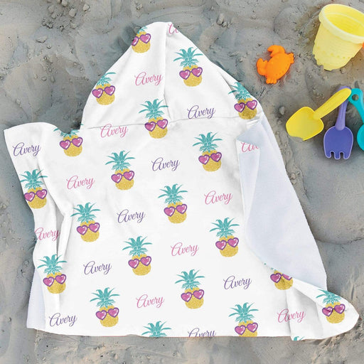 Personalized Pineapple Design Microfiber Hooded Towel