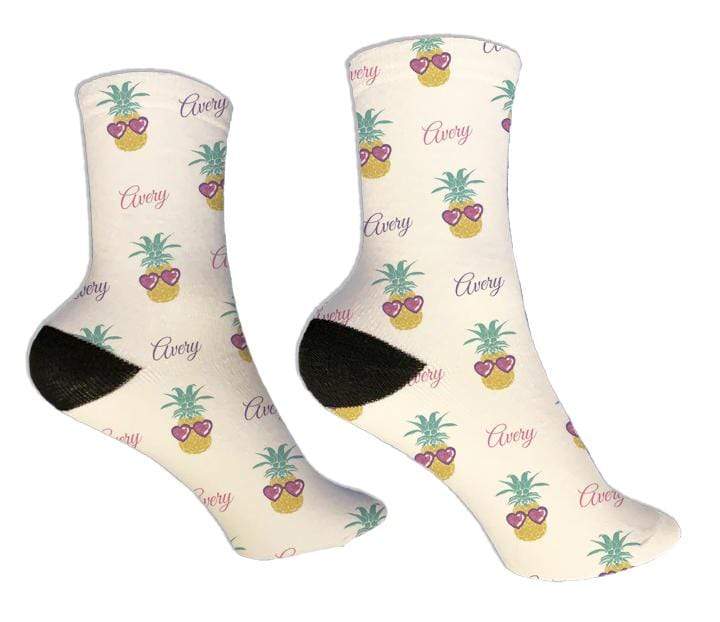 Personalized Pineapple Sunglasses Design Socks