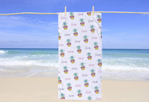 Personalized Pineapple Design Beach Towel