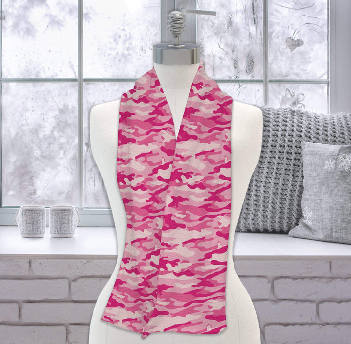 Pink Camo Design Fleece Scarf
