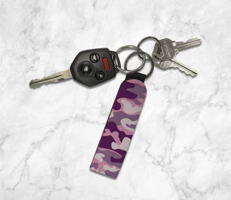 Pink Camo Design Keychain Wristlet