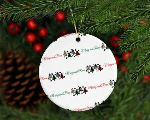 Personalized Plaid Trees Ornament