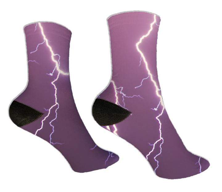 Purple Lightning Design Socks